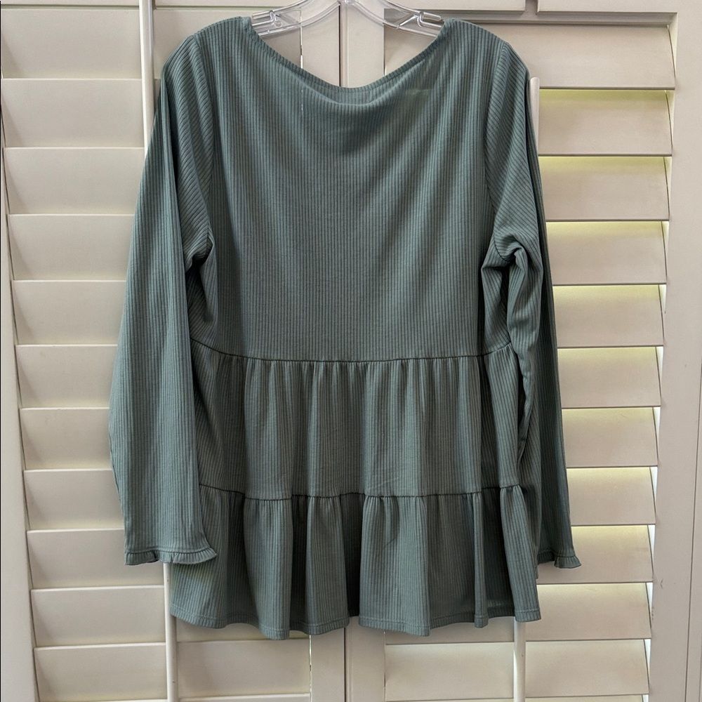 love, Fire Sage Long Sleeve Tiered Top - Picture 3 of 3